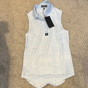 Nwt Bad birdie light Blue Sleeveless golf shirt- small